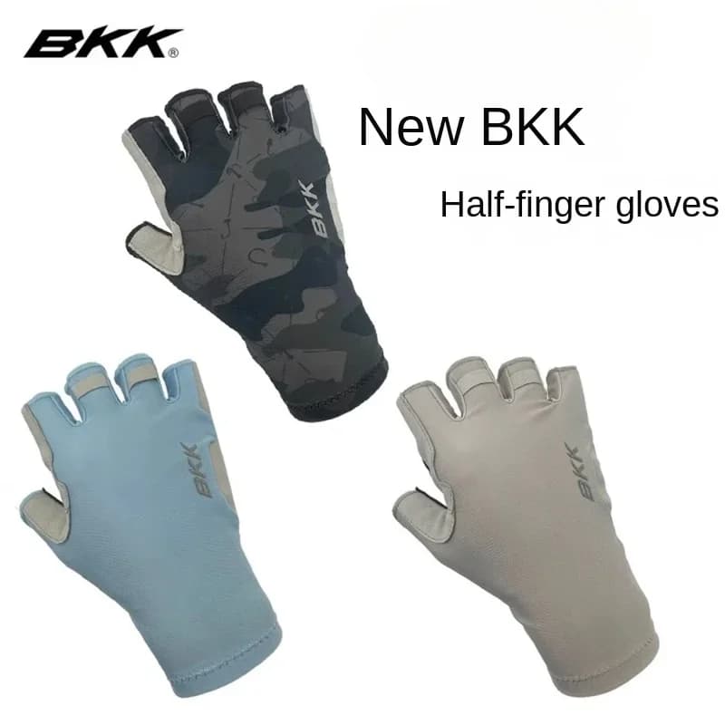 Gants pêche BKIKI Luya anti-épines séchage rapide plaque fer demi-doigts protection