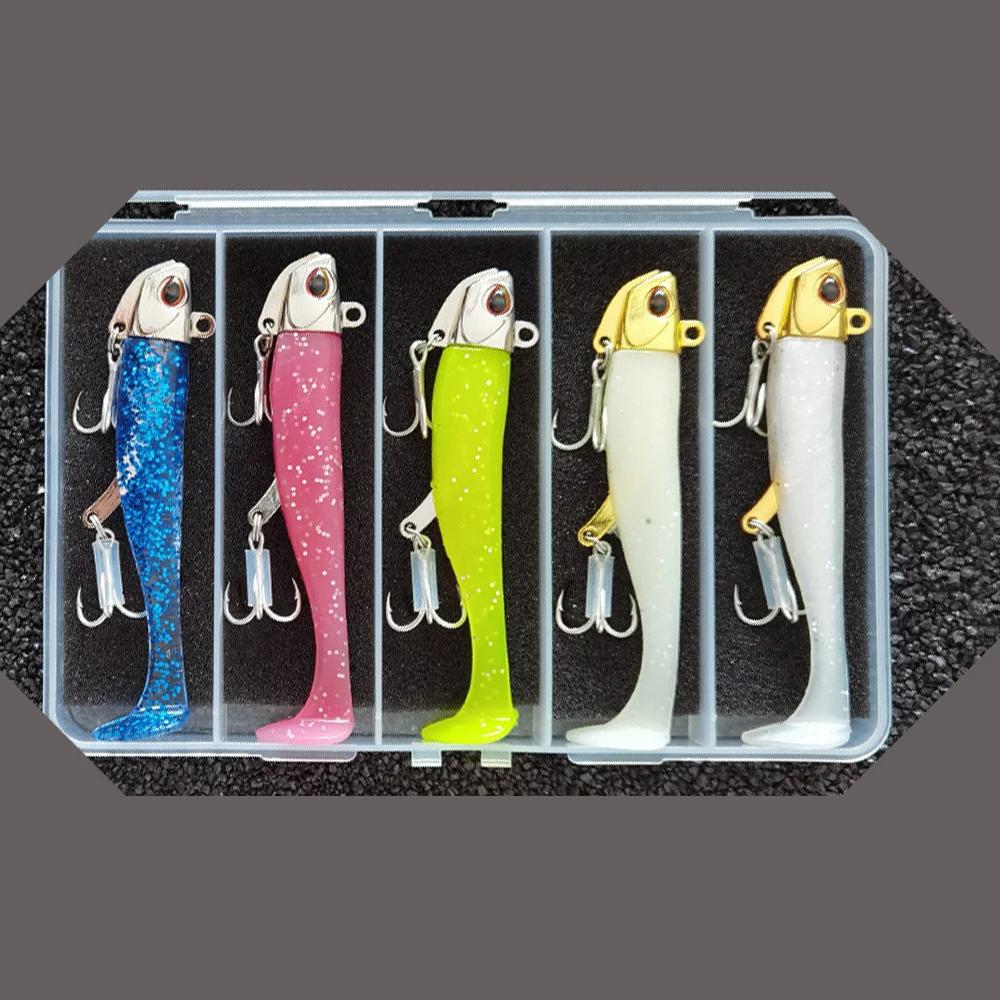 5 Leurres Maquereau Lumineux 24g/105mm pour Pêche en Mer du Bar et du Maigre