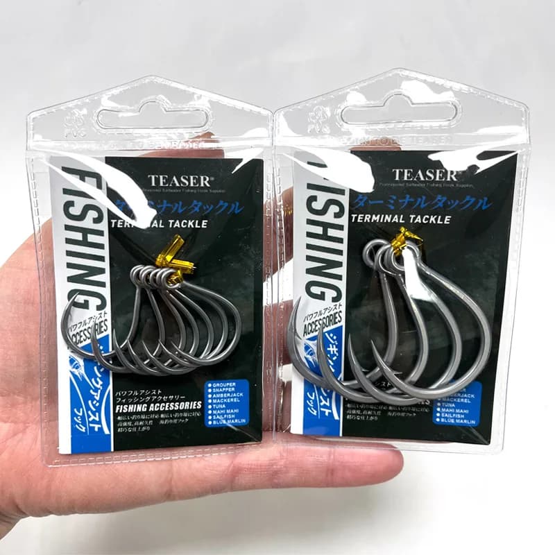 Hameçon simple lourd inoxydable 2/0 à 7/0 pour popper pêche en mer Diablo