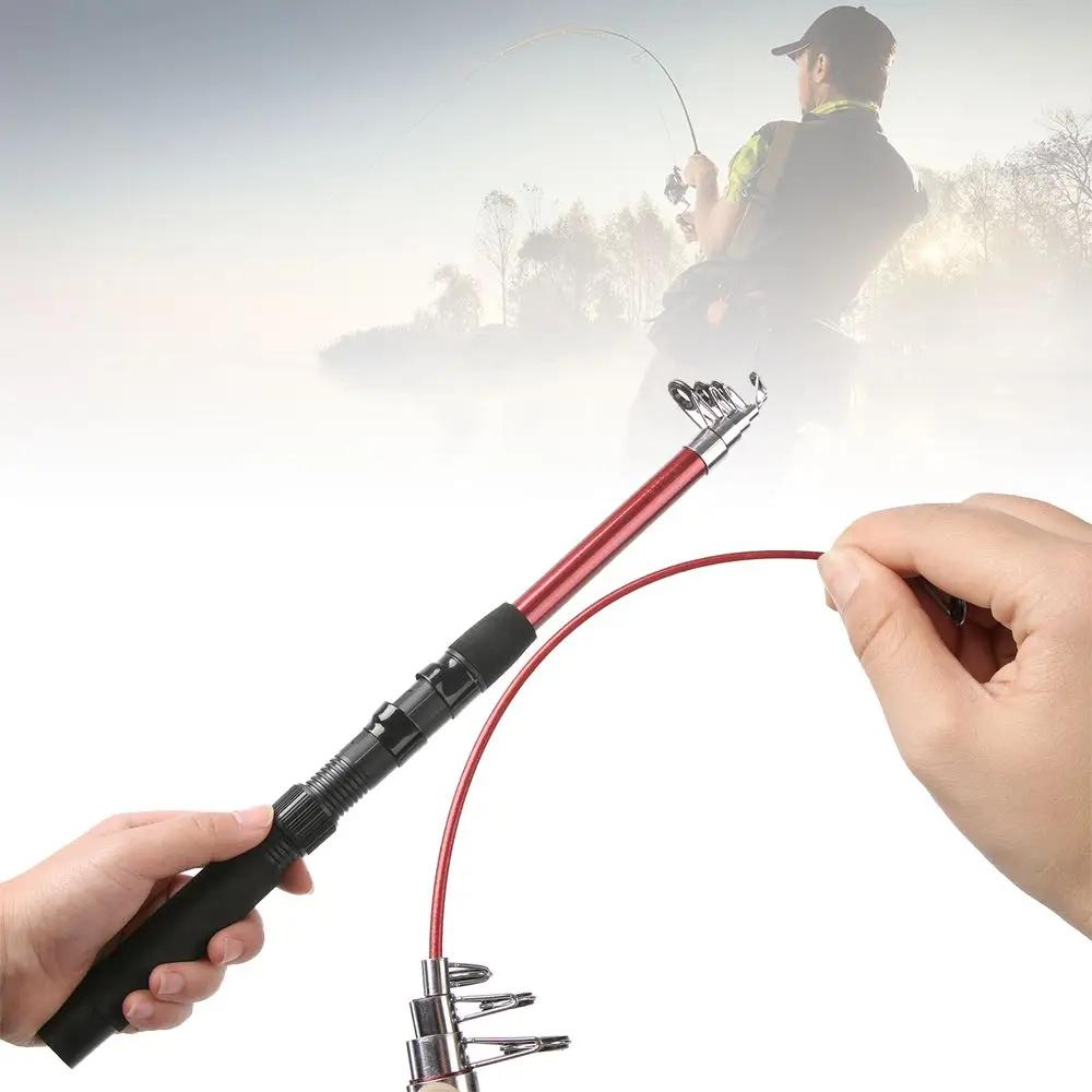 Canne à pêche mer télescopique 1.5-3.0m en fibre de verre pour pêche côtière et accessoires