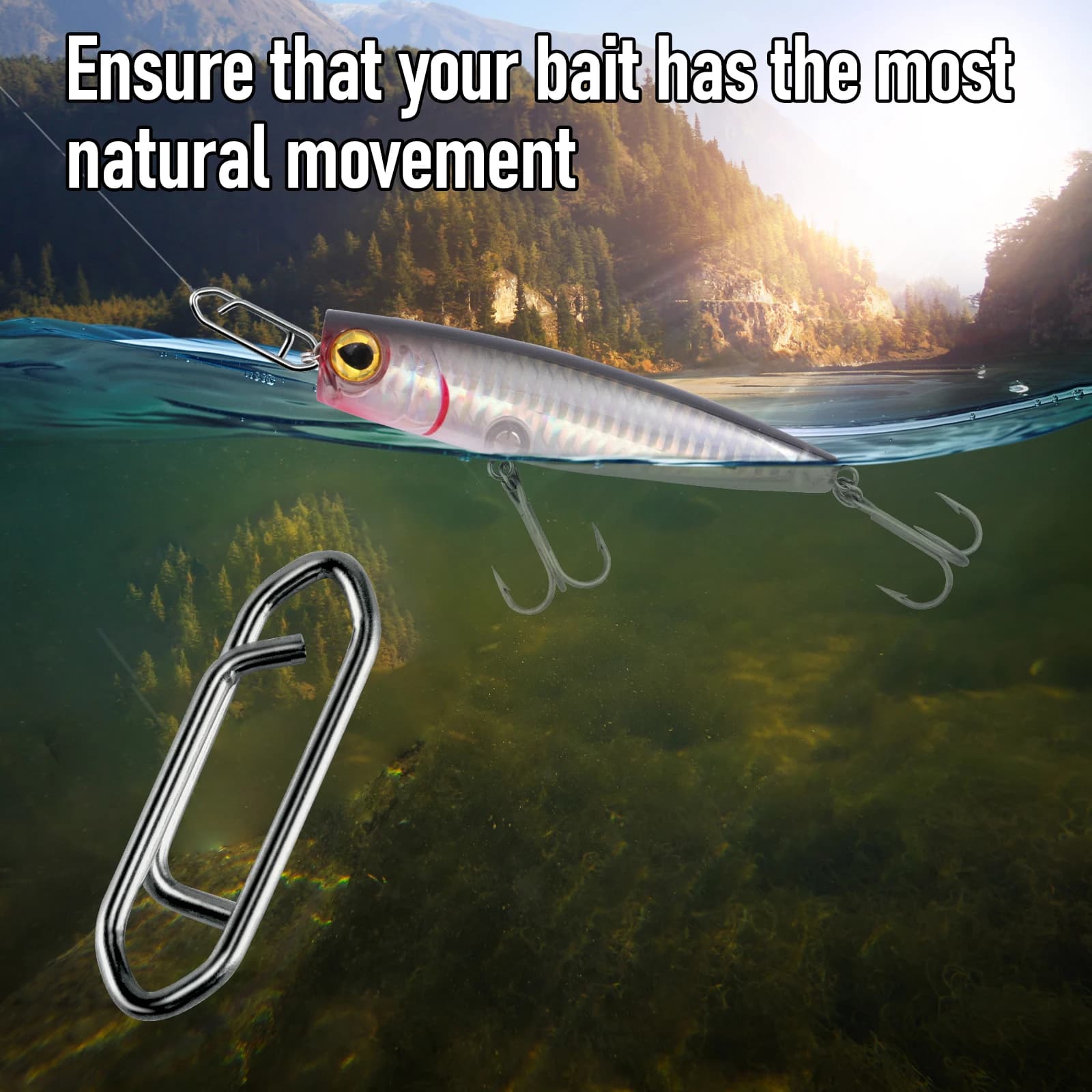 50 clips rapides acier inoxydable pour changement rapide de leurres crankbait swimbait