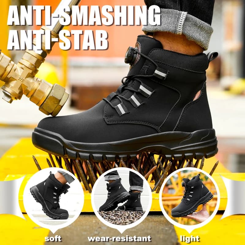 Bottes de sécurité étanches homme - Semelle anti-perforation pour pêche en rivière et travail