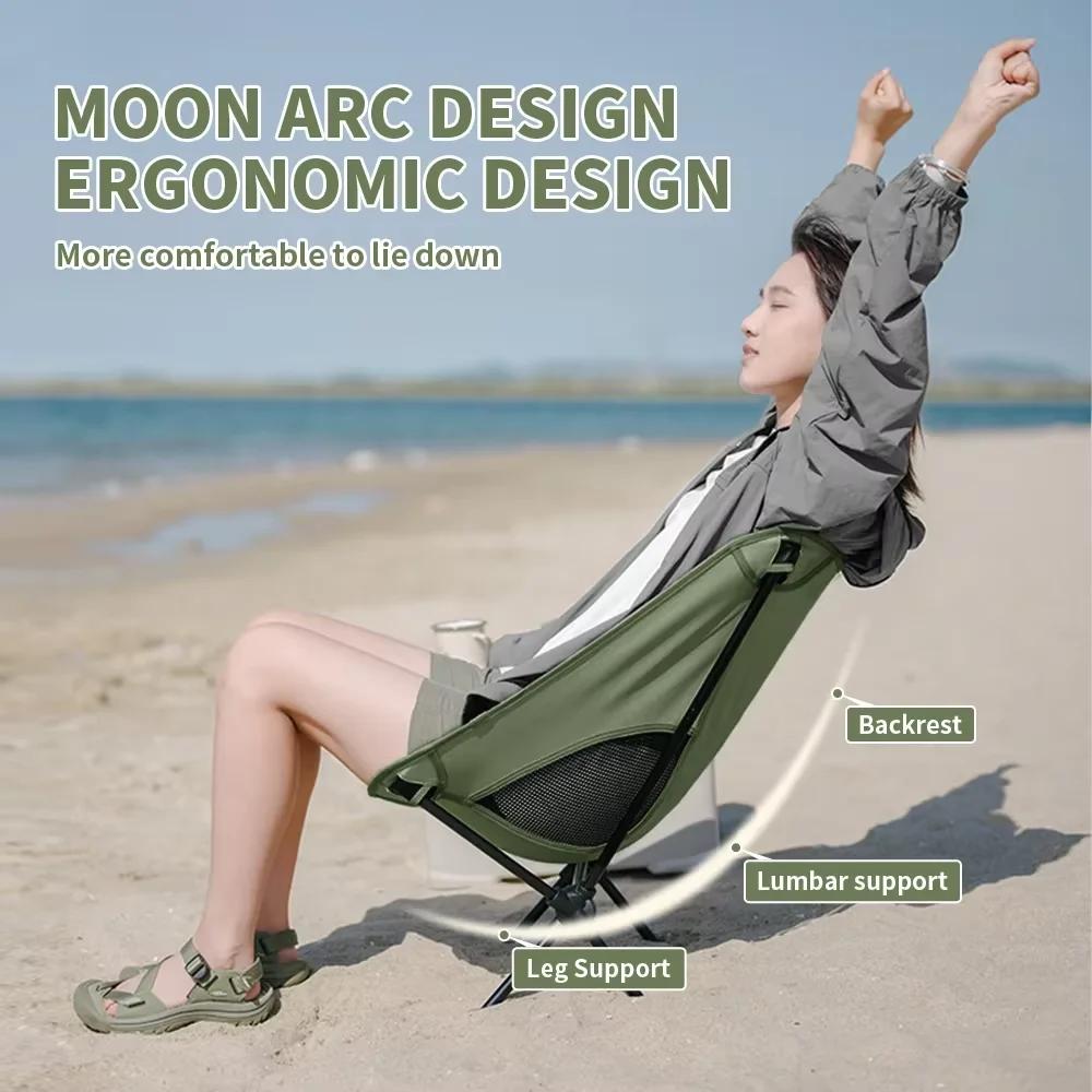Chaise pliante pêche ultralégère Naturehike L01 - Fauteuil lune confortable pour camping et voyage