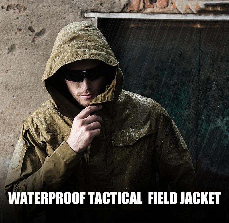 Veste de pêche M65 tactique automne - Imperméable à capuche multi-poches camouflage
