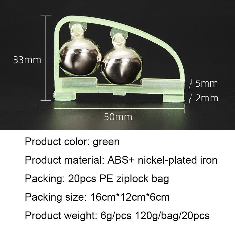 Cloches lumineuses pour pêche en mer - Alarme double pour embouts de canne avec indicateur sonore 5cm