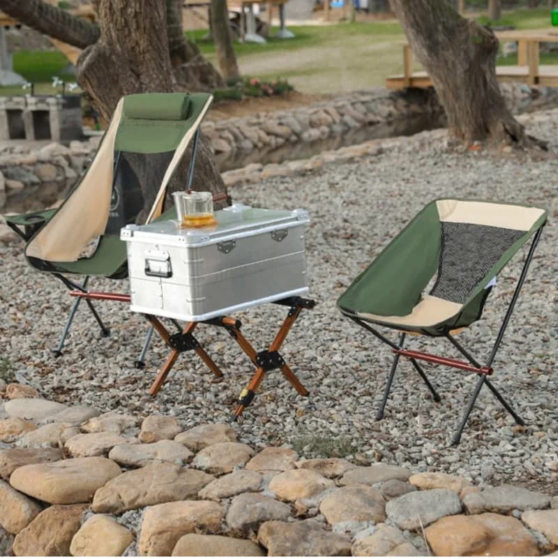 Chaise lune aluminium ultra-légère pêche pliante - Siège jardin plage camping portable randonnée