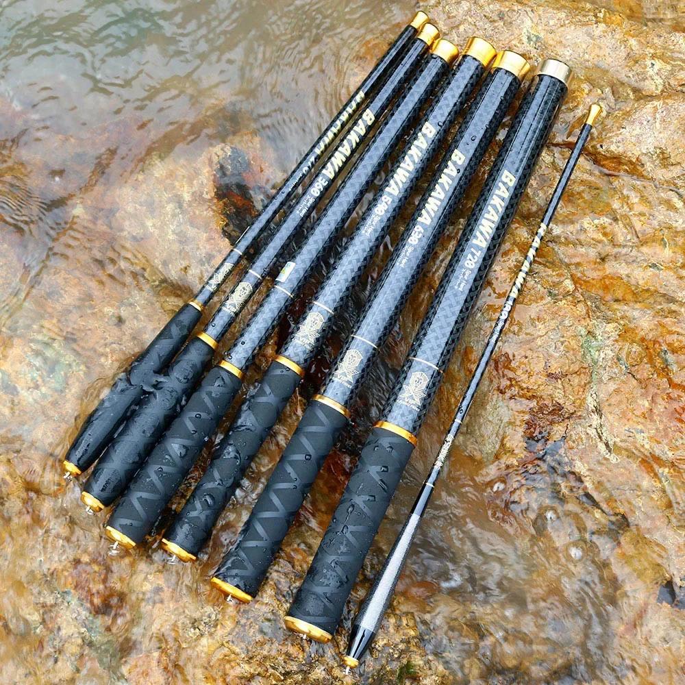 Canne télescopique BAKAWA 3.6-7.2m carbone 100% voyage pêche carpe eau douce travel tackle