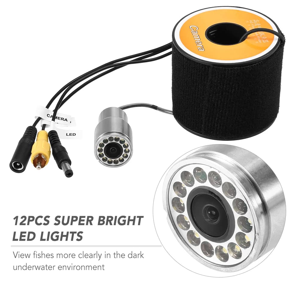 Caméra sous-marine pêche vision nocturne 12 LED - Câble 50m étanche pour pêche sur glace et bateau