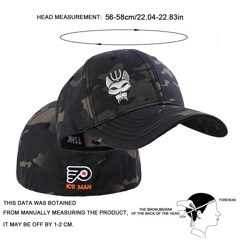 Casquette baseball coton pêche militaire - Snapback extensible tactique pour running et pêche