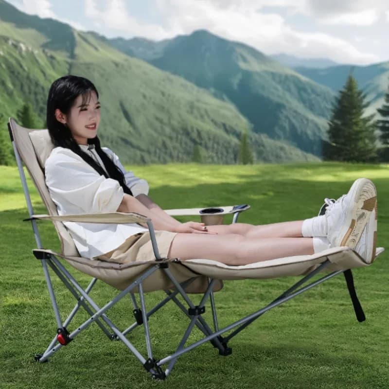 Chaise pliante inclinable réglable siège rembourré pêche plage camping voyage extérieur