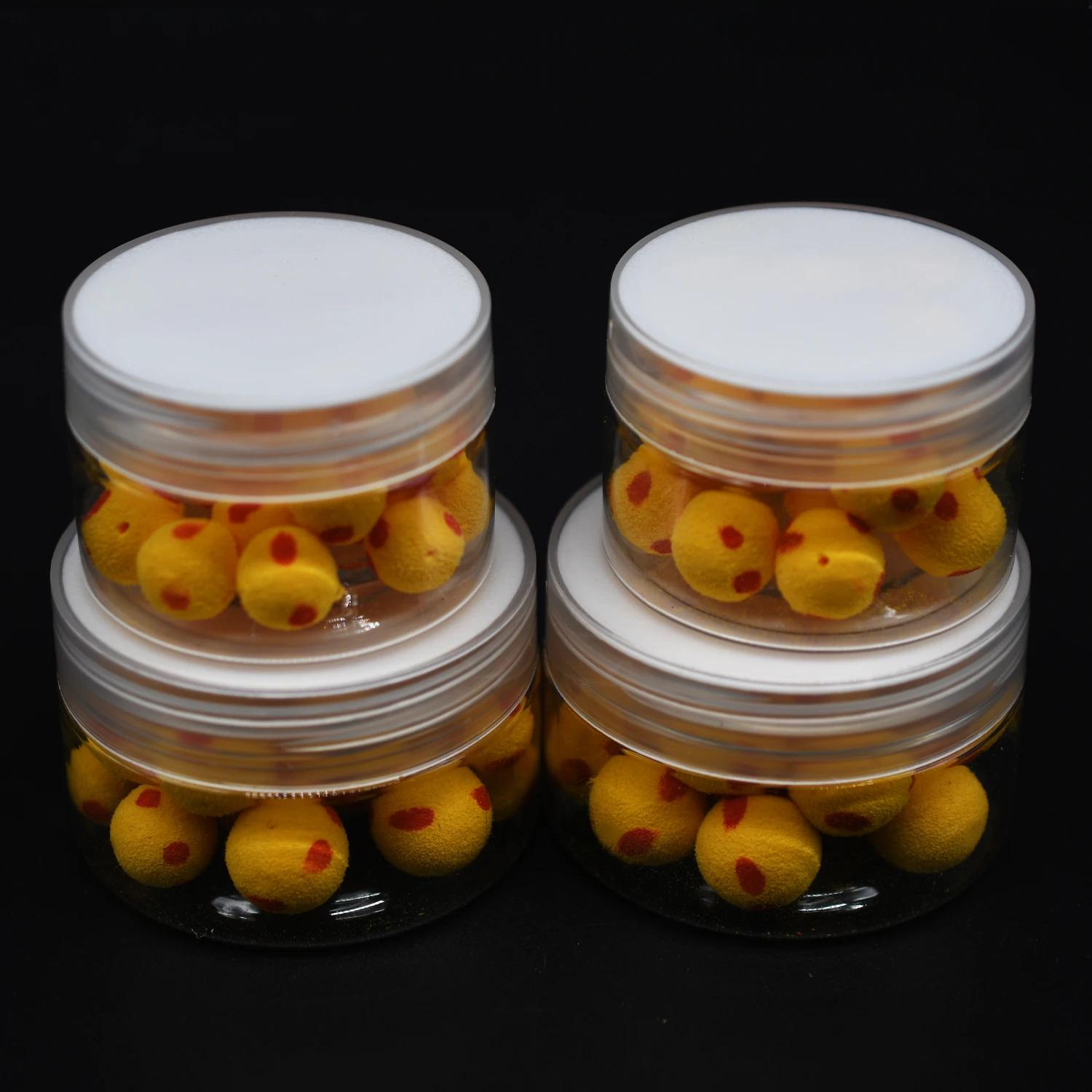 Billes flottantes jaunes Topranc 20/24pcs - Flotteurs EVA pour pêche carpe européenne et amorçage