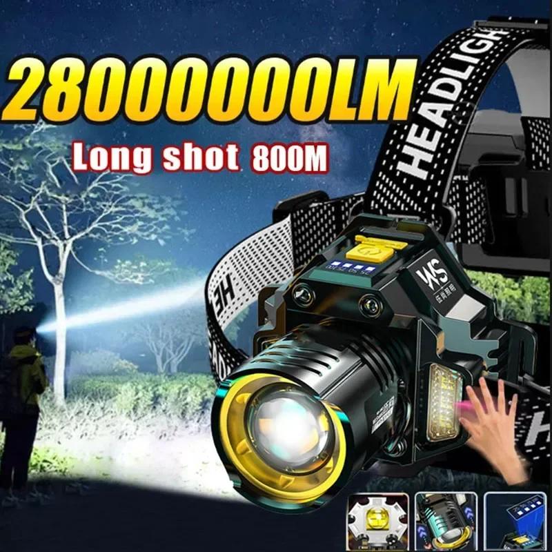 Lampe frontale LED rechargeable zoom télescopique haute luminosité étanche pêche travail