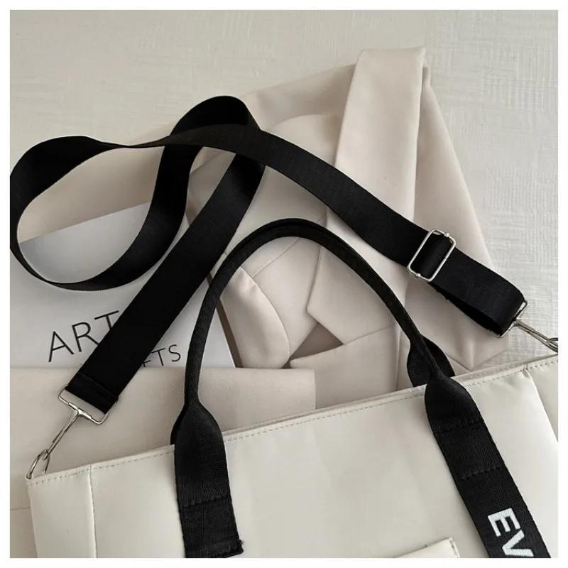 Sac à main tote nylon étanche grande capacité - Messenger scolaire fille simple tendance mode