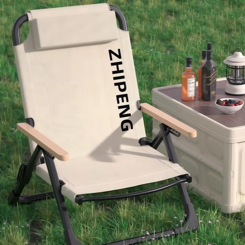 Chaise de pêche réglable avec coussins amovibles pour camping, plage et randonnée