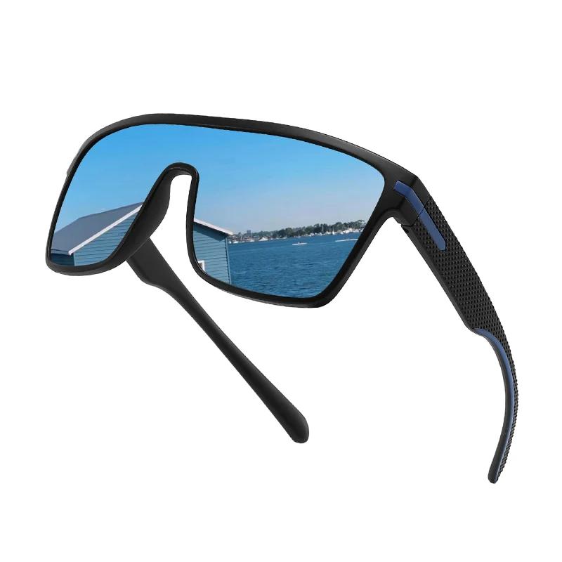 Lunettes de soleil polarisées carrées oversize - Anti-éblouissement pour conduite - Hommes UV400 - Modèle miroir