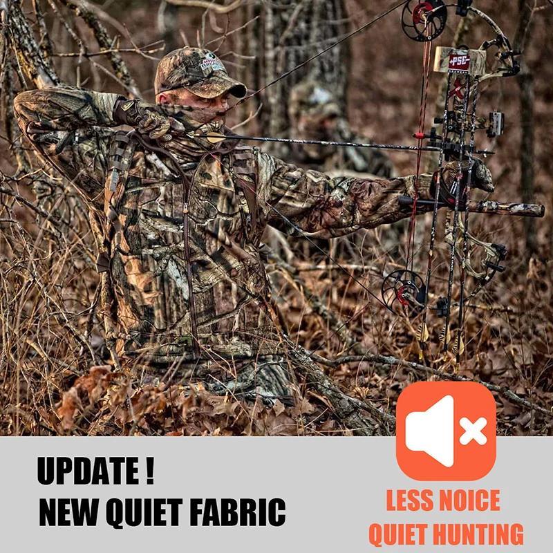 Veste de chasse camouflage silencieux homme imperméable polaire soft shell pêche randonnée capuche