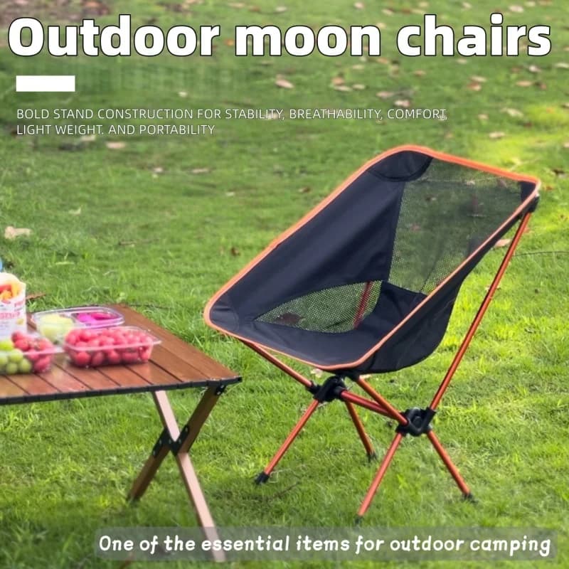 Chaise lune camping ultra-légère aluminium - Siège pliant confortable avec dossier pour pêche