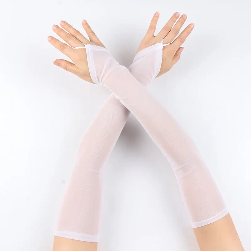 Gants longs femme pêche doigts libres maille respirante conduite extérieur élégants