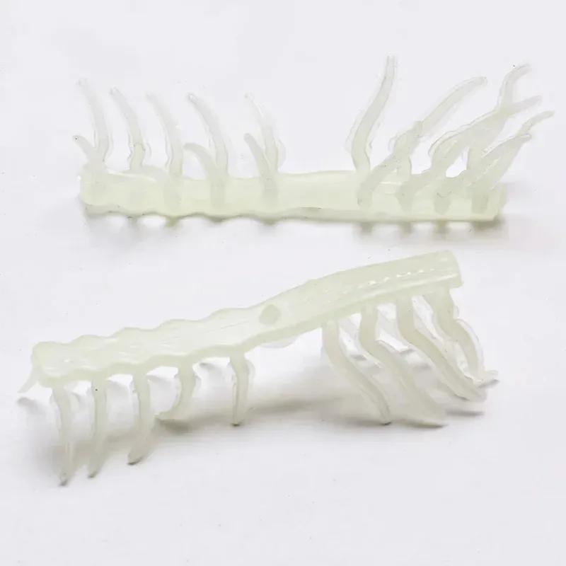 10 pieds de crevette en bois noctilucents avec appât souple lumineux, accessoires leurres pour la pêche