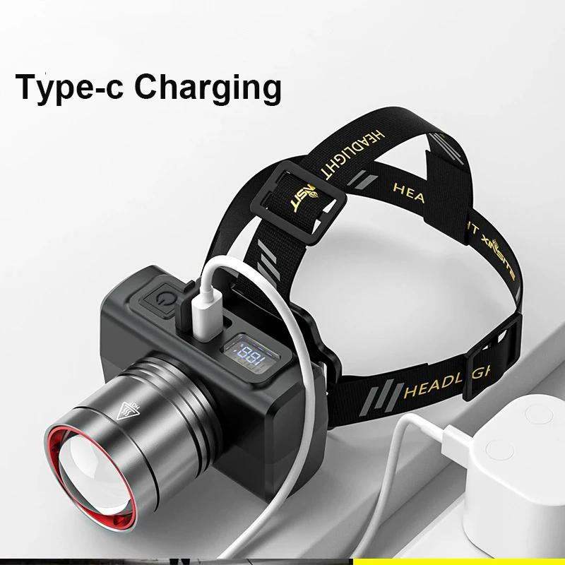 Lampe frontale super lumineuse avec capteur mouvement - Rechargeable étanche flash pour pêche signalisation