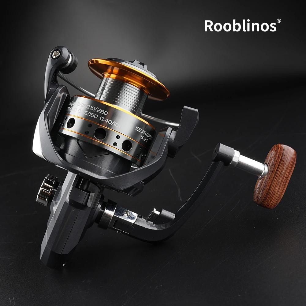 Moulinet spinning Rooblinos MG - Cadre métal frein haute vitesse pour pêche eau douce et mer fluide