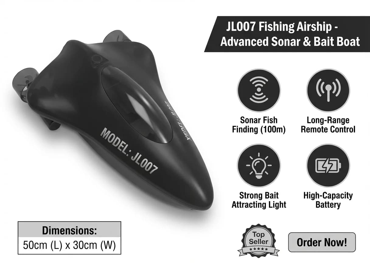 Bateau de pêche télécommandé avec sondeur sans fil et application WiFi pour exploration longue portée