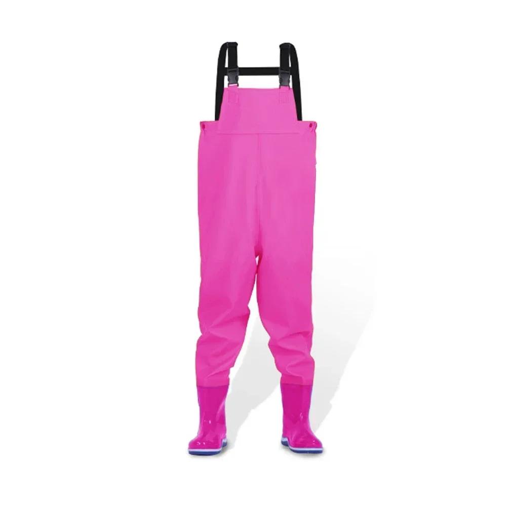 Waders de pêche enfant 2024 - Combinaison PVC imperméable avec bottes pour activités extérieures