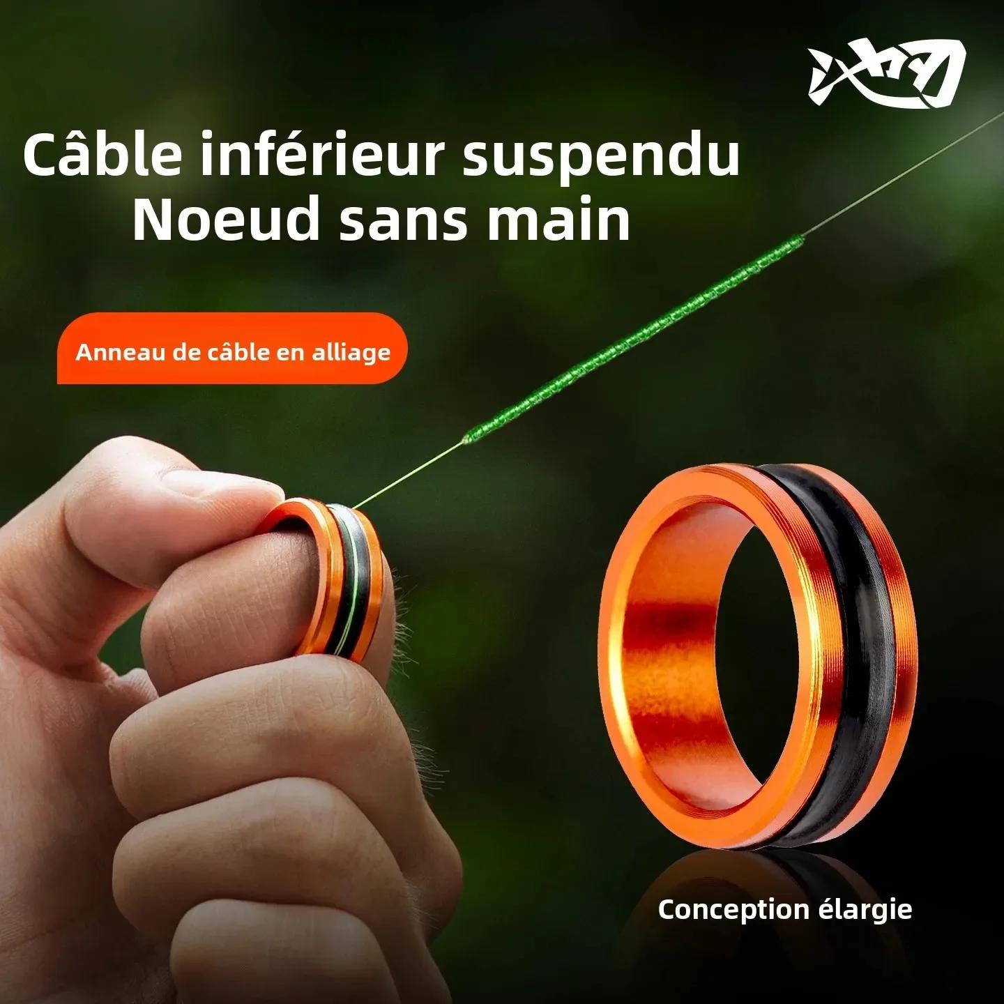 Anneau câble alliage pour coupe-ligne rapide, protection mains et serrage nœuds pêche