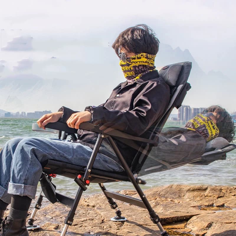 Chaise de pêche européenne multifonction tout-terrain - Siège pliant portable avec plateau pour appâts
