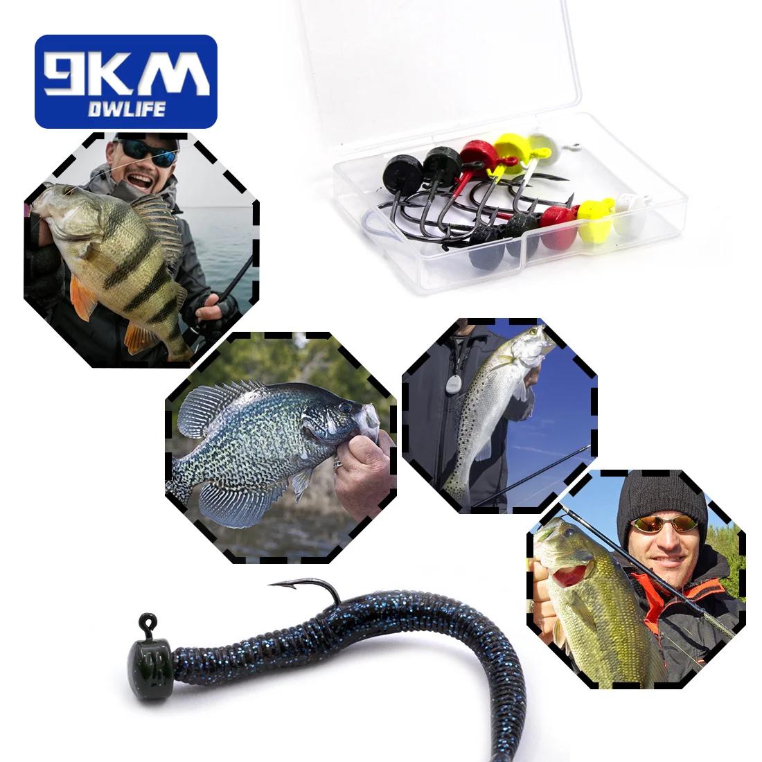 9 têtes plombées Ned Rig jigheads 5 pièces sans herbe pour pêche du black bass et perche
