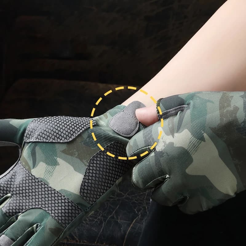 Gants de pêche été soie glacée anti-coupure protection solaire doigts libres homme femme