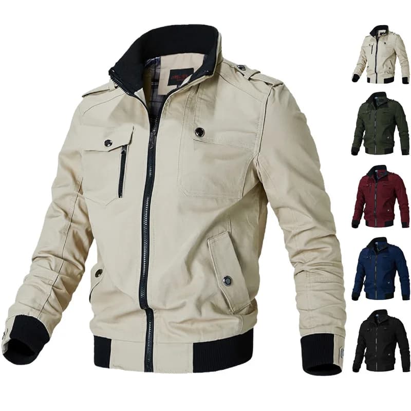 Veste militaire homme printemps automne 2023 en coton doublure polaire tendance workwear