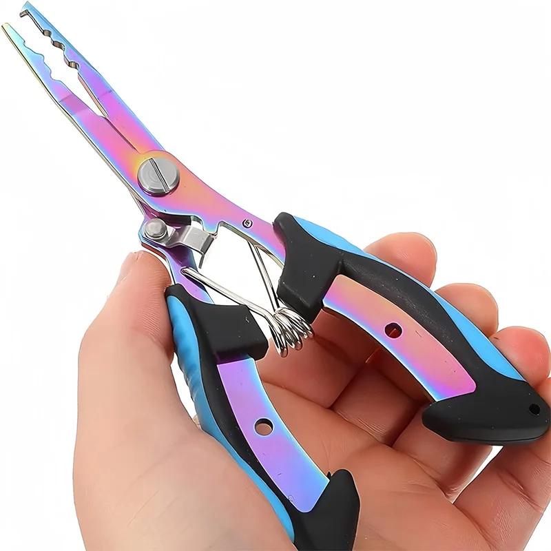Pince multifonction pêche coupe ligne acier inoxydable et ouvre anneaux plomb portable