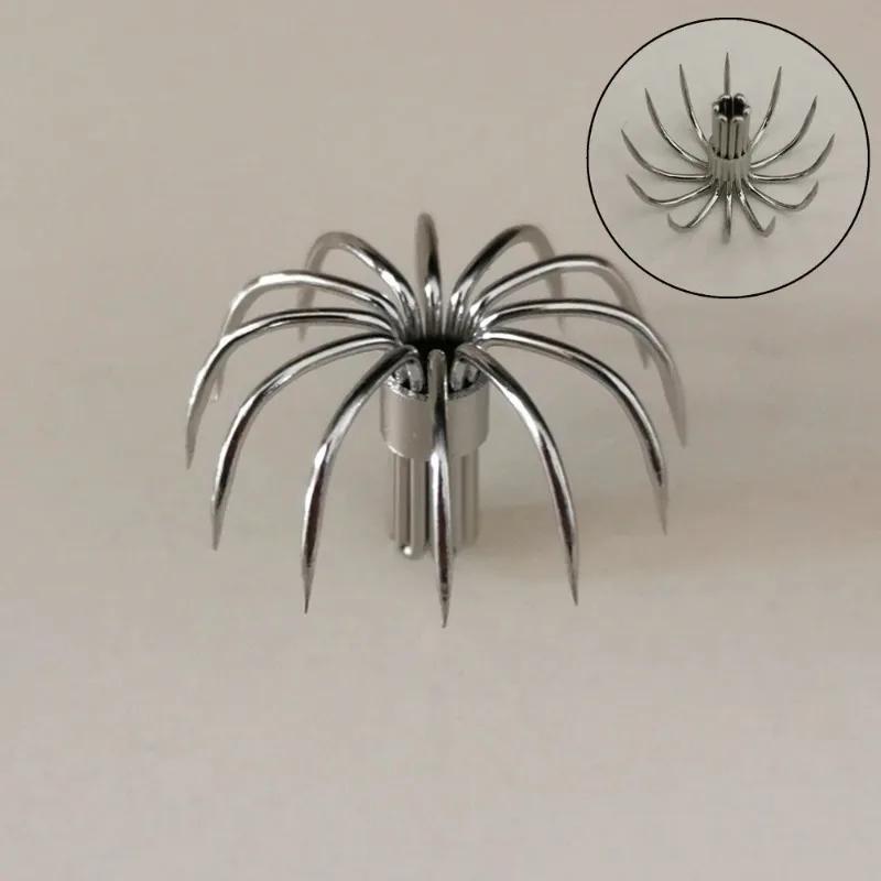 20 hameçons à calmar miniatures en acier inoxydable - Accessoires pour appâts couronne parapluie - Artisans pêche DIY