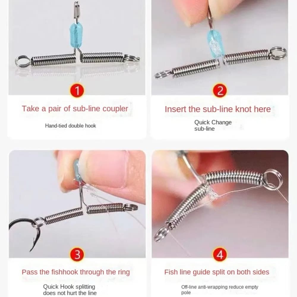 10 montages pêche en T avec bifurcation espace ligne en acier inoxydable pour pêche précise