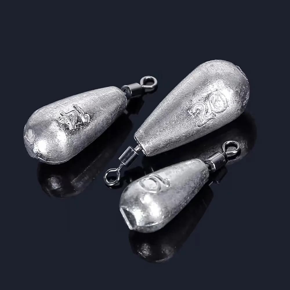 Kit plombs Drop Shot 15 pièces - Poids 3.5g à 20g pour pêche en mer et technique du dropshot