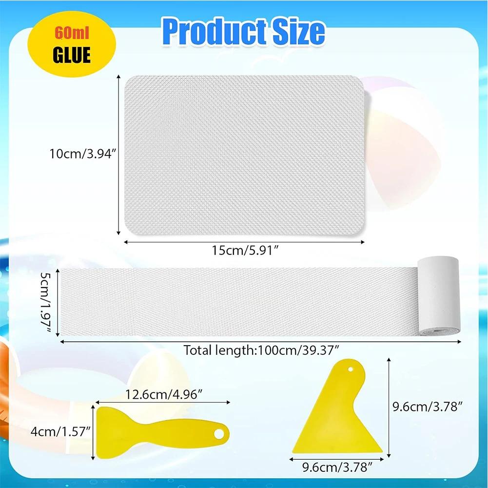 Kit réparation bateau gonflable - 5 pièces patchs PVC colle étanches kayak piscine canoë matelas air