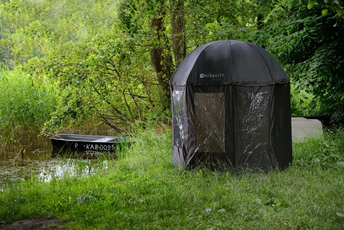Tente parapluie de pêche imperméable Alpha 240 cm complète avec boîtes étanches intégrées