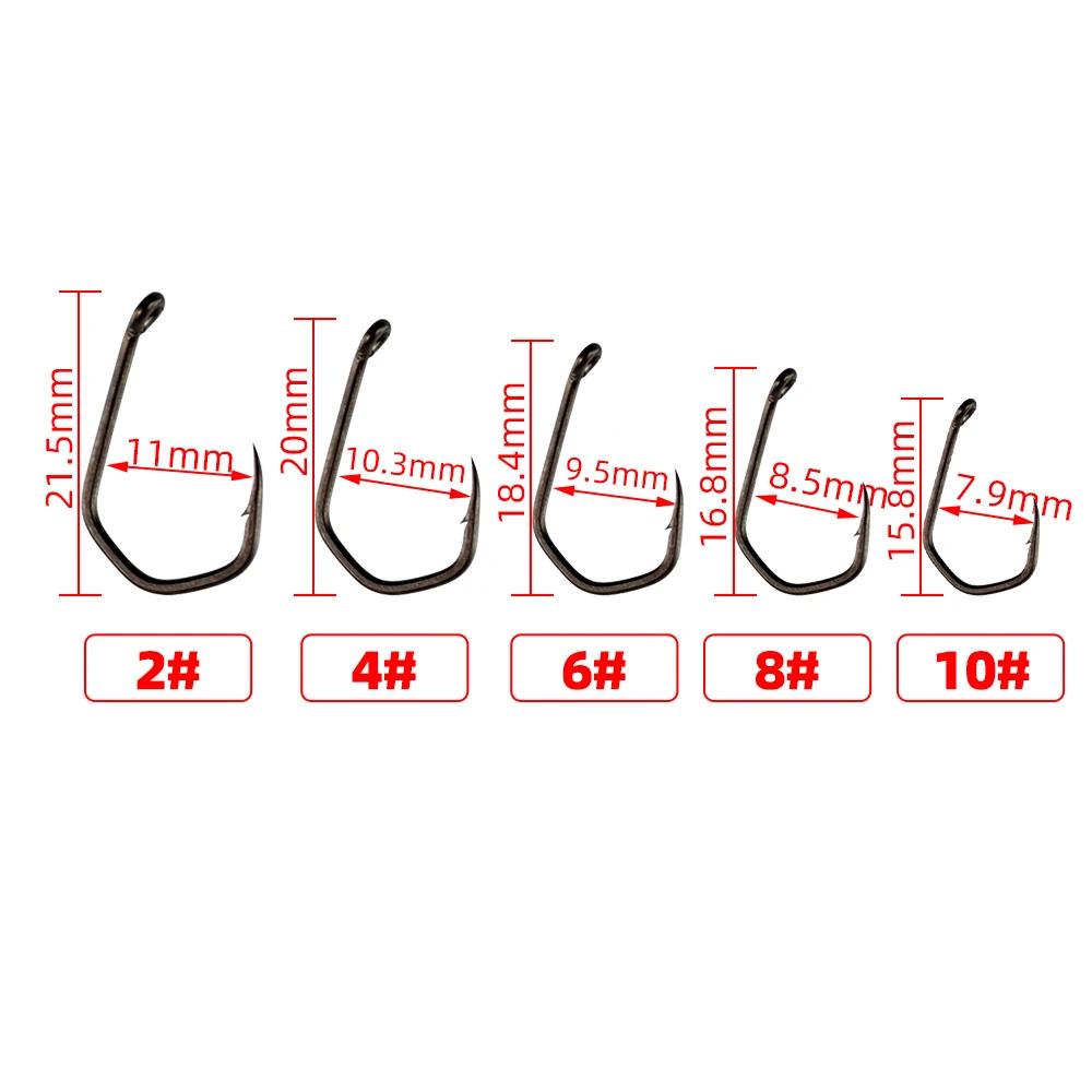 Hameçons carpe micro-barbés acier carbone PTFE 15 pièces Hirisi X919 accessoires pêche
