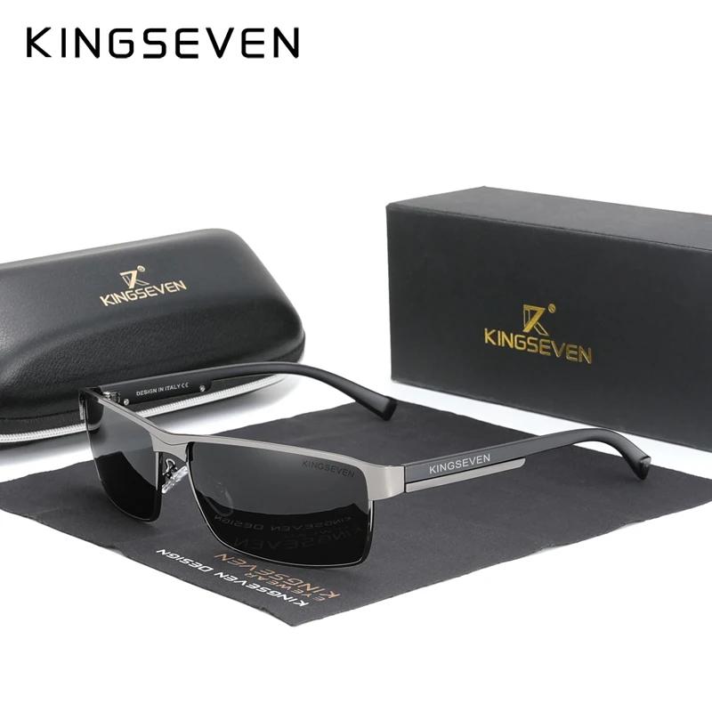 Lunettes de soleil polarisées KINGSEVEN pour pêche homme - UV400 qualité supérieure rectangle confortable