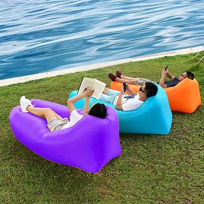 Canapé gonflable paresseux inclinable - Matelas portable pour camping festival musique extérieur