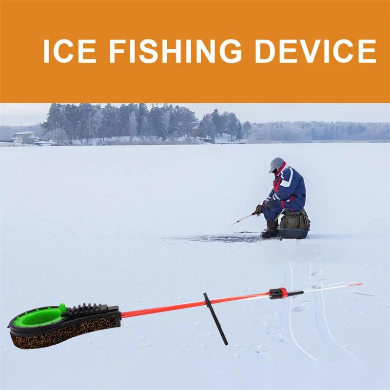 Canne à pêche sur glace mini portable hiver plastique ABS démontable étanche avec pointe remplaçable