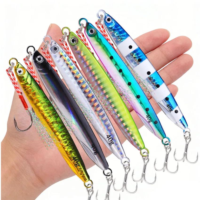 Leurre métal jig shore 7g à 40g pour bar et pêche au leurre en mer, leurres