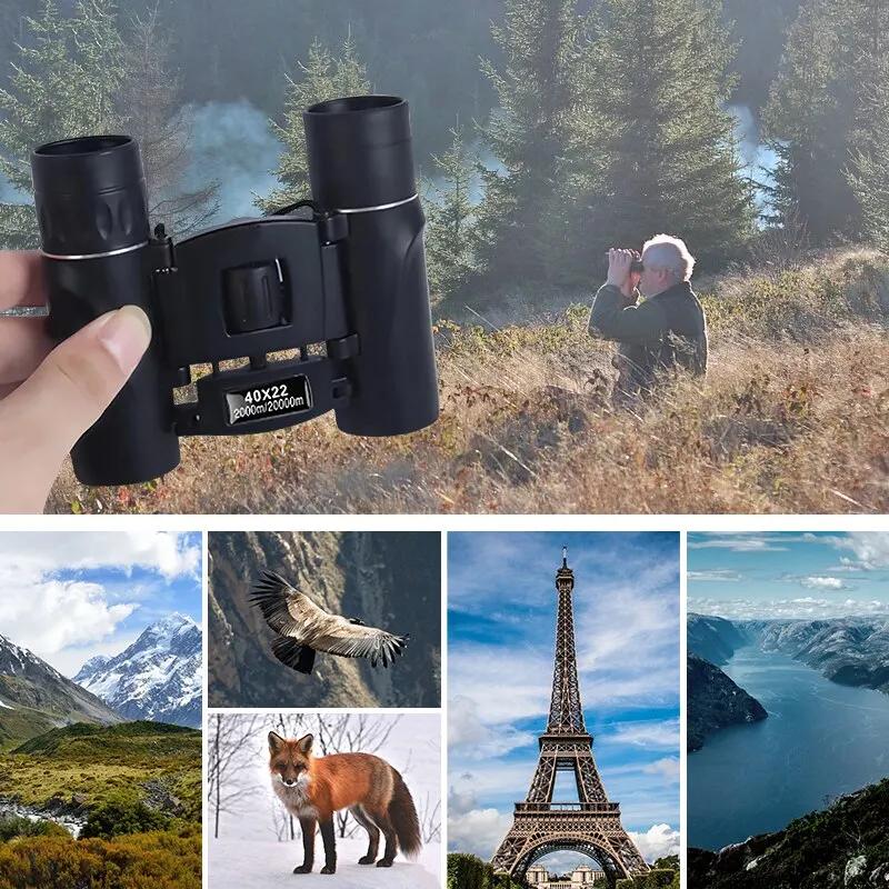 Jumelles compactes 40x22 pliantes pour pêche - Optique BAK4 FMC portée 2000m