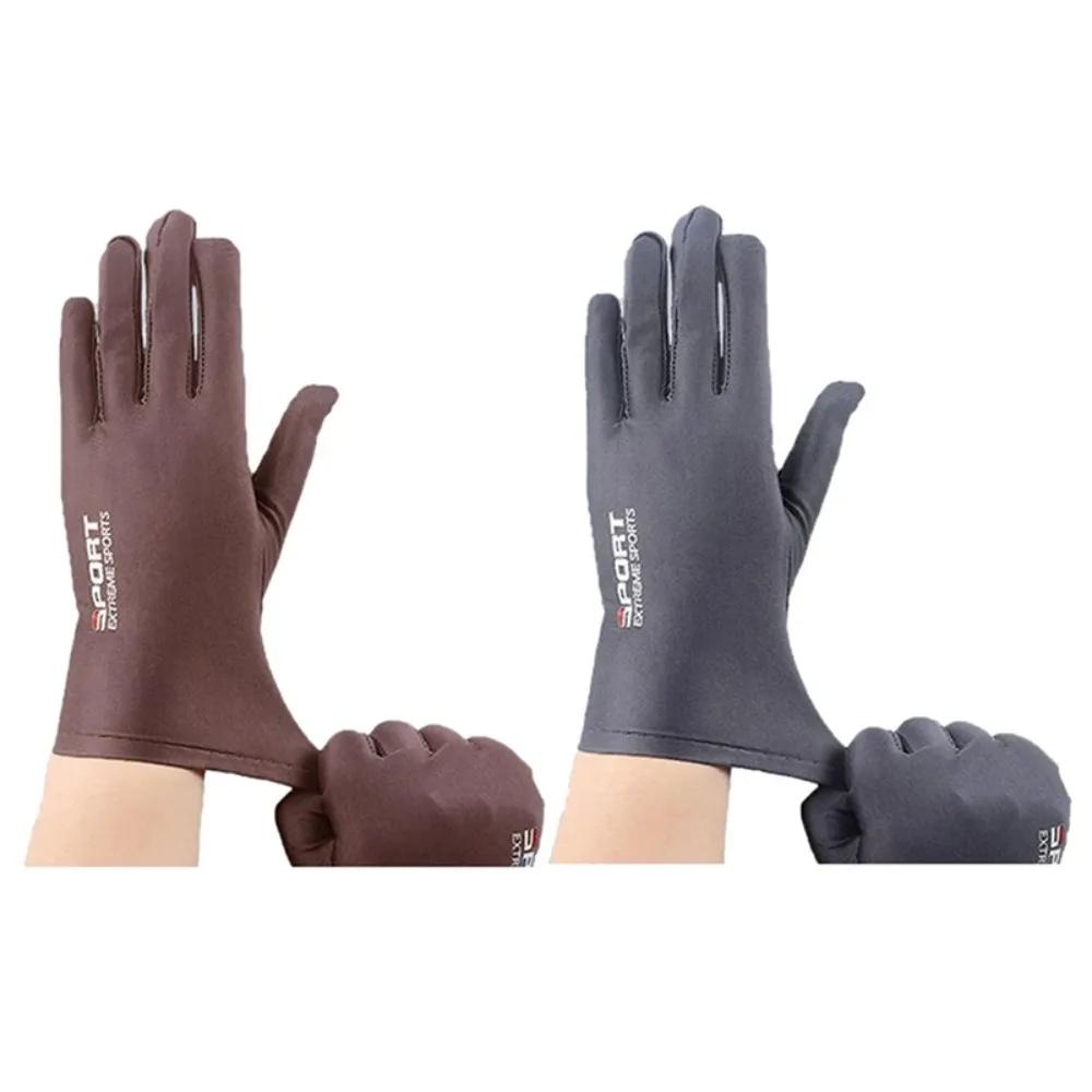 Gants de pêche homme été soie glacée protection solaire conduite vélo randonnée doigts entiers
