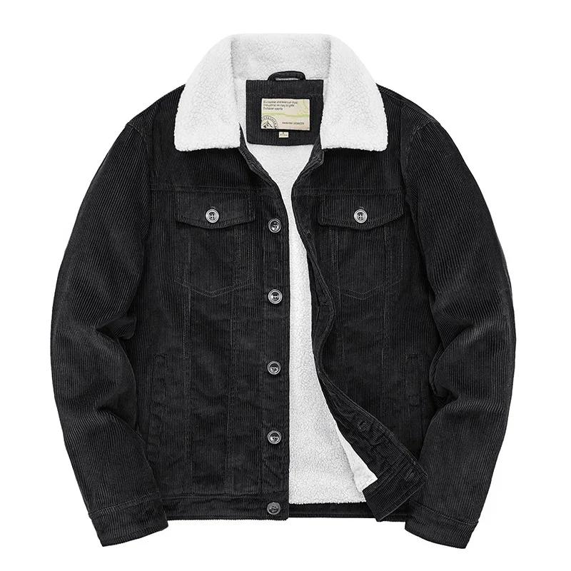 Parka matelassé homme en coton et velours côtelé - Veste chaude ample pour pêche hivernale confortable