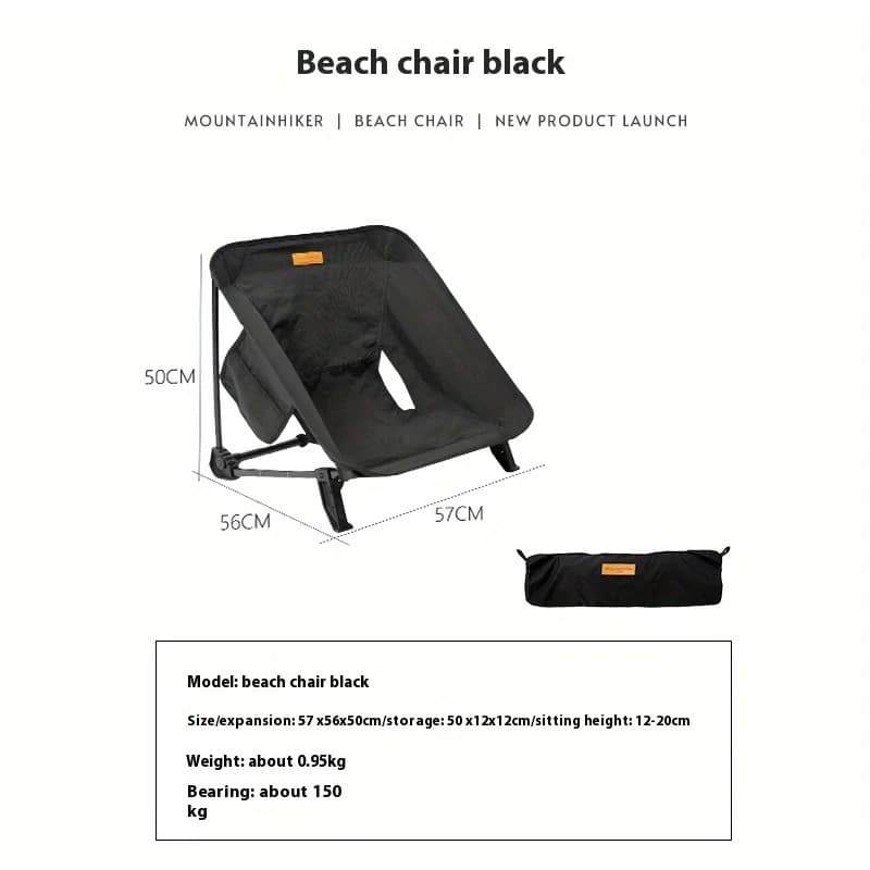 Chaise pliante aluminium ultralégère Mountainhiker - Siège camping plage pêche portable Oxford