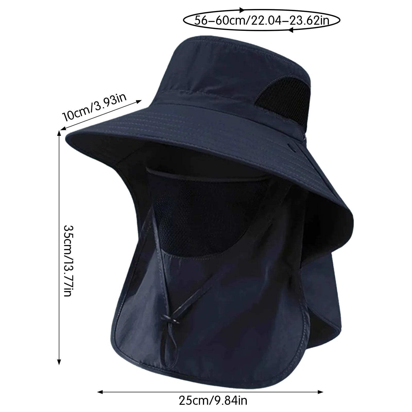 Chapeau de pêche UV protection été pour hommes femmes avec rabat cou nu pêche randonnée camping