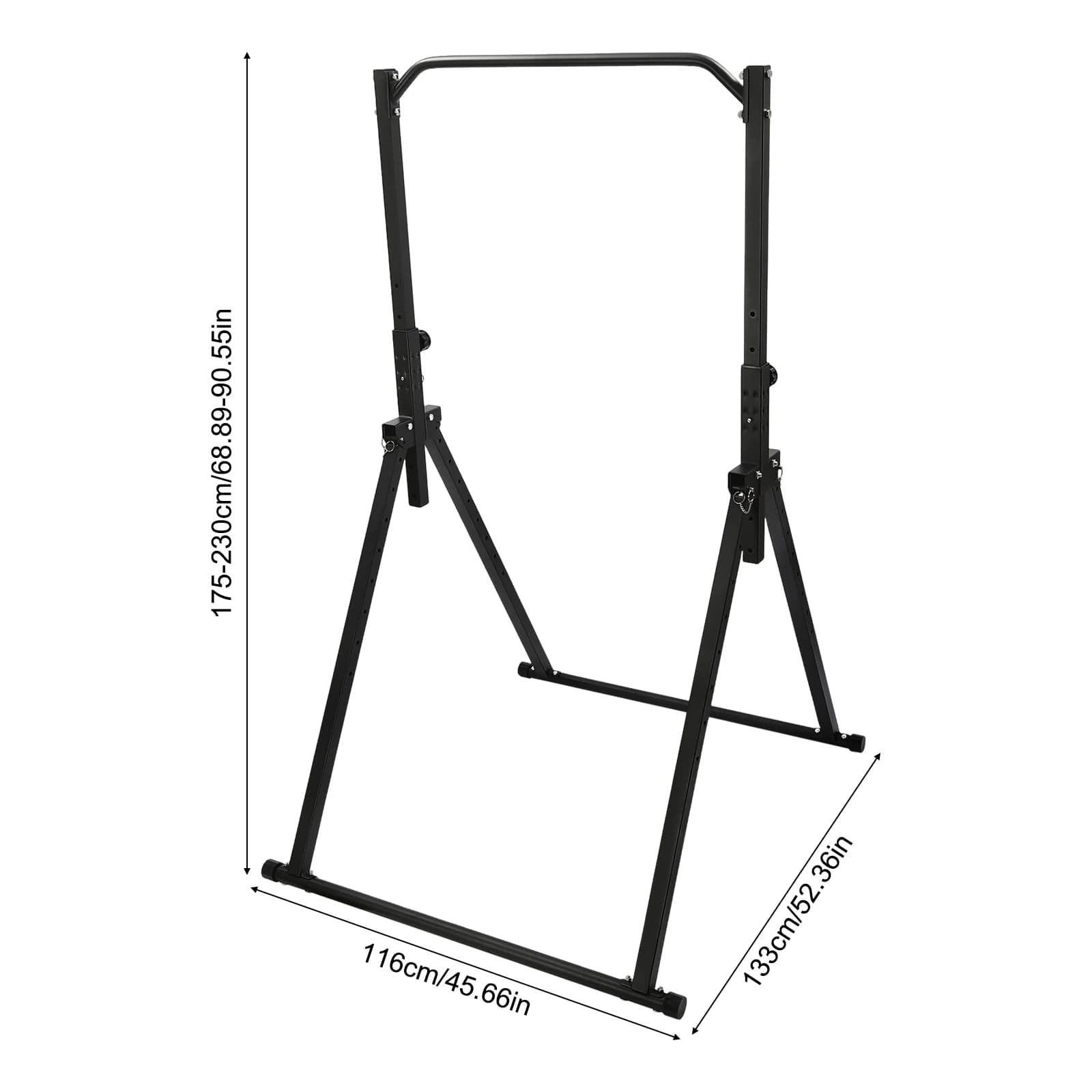 Barre horizontale pliable noire murale - Poignées anti-dérapage et ergonomique pour pêche sportive