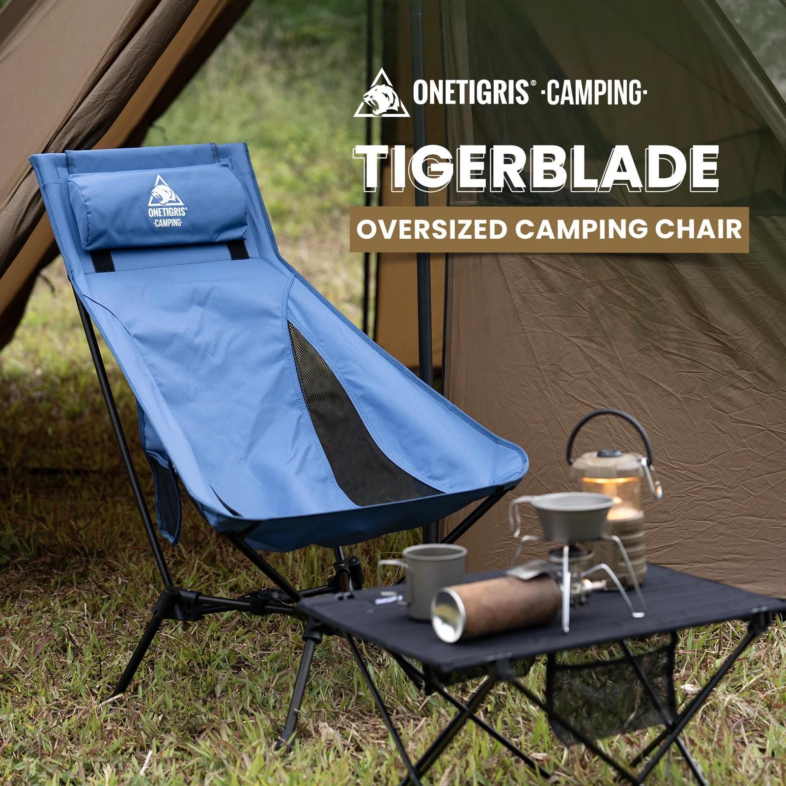 Fauteuil camping OneTigris Tigerblade haut dossier relaxant pliant pêche randonnée plage jardin